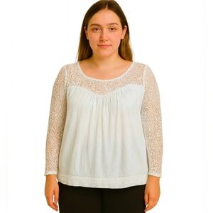 Filly Flair Ivory Lace Vintage Tunic Sz Med